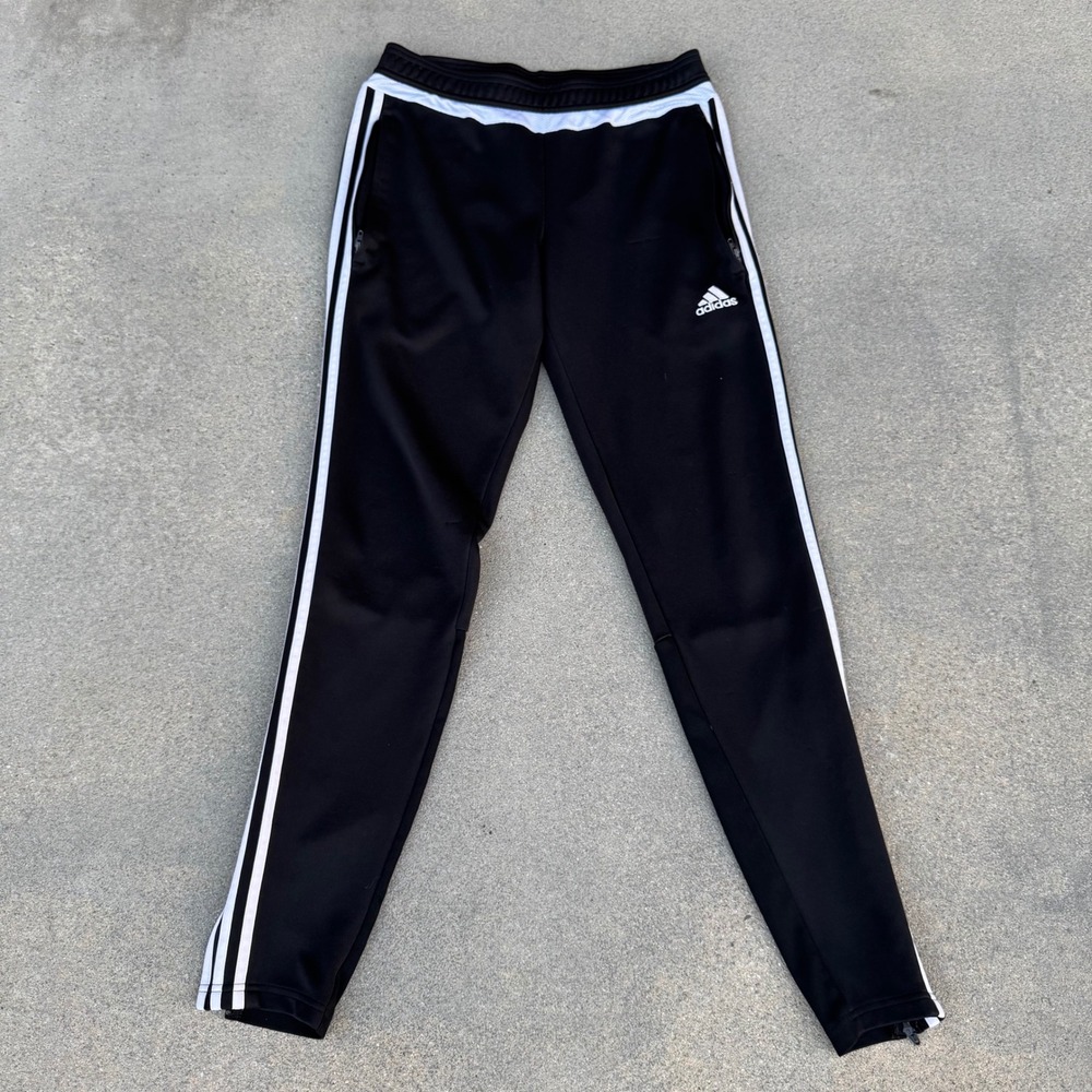 Adidas Climacool Tiro Training Pants Black White Stripe Women Small Joggers